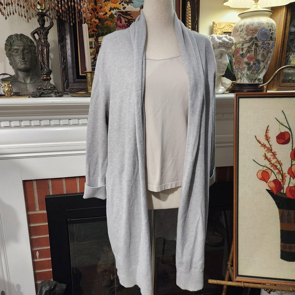 L Casual Light Gray Long Cardigan by Leith